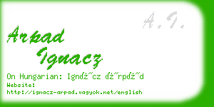 arpad ignacz business card